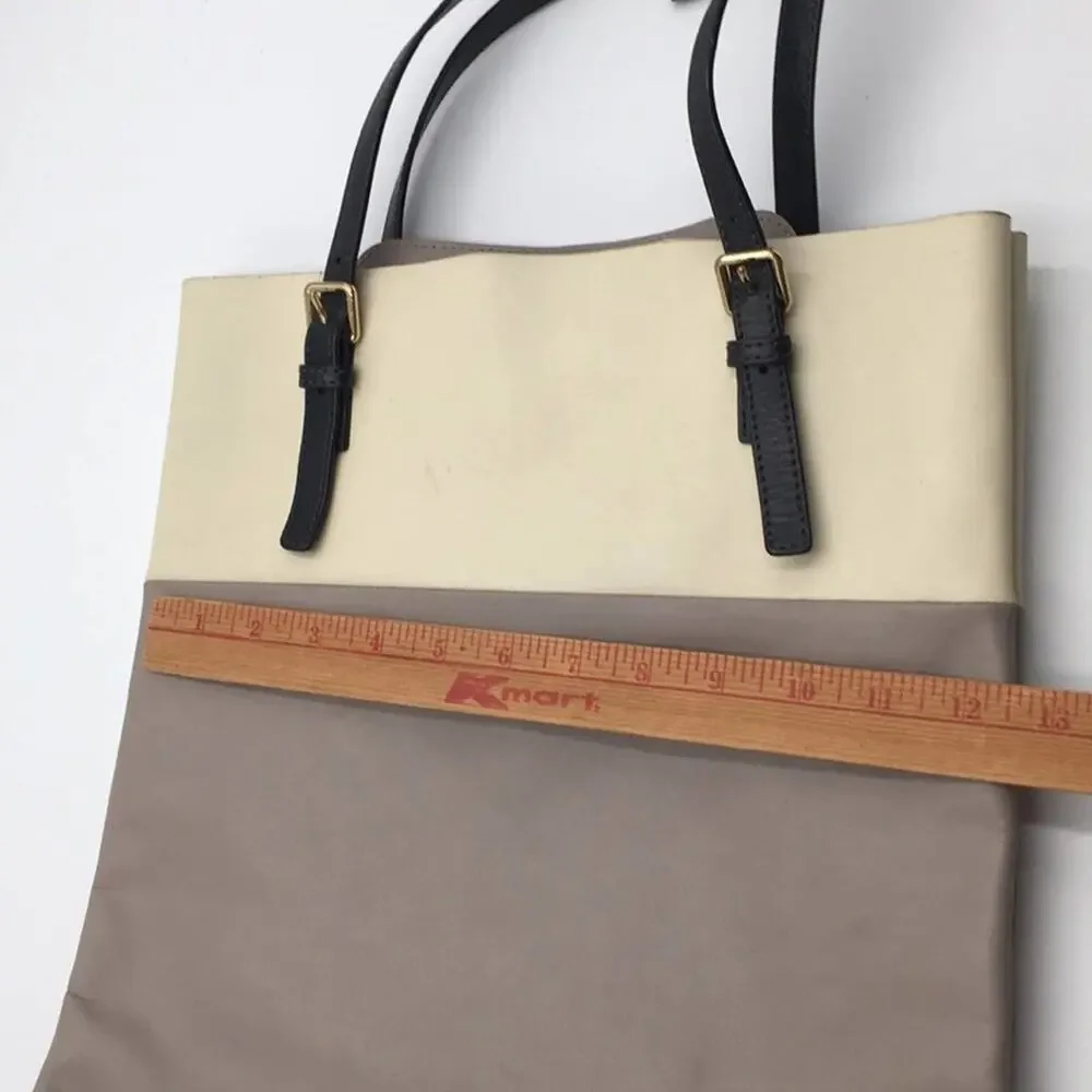 Vince Camuto gray leather tote bag 2 comp+pocket